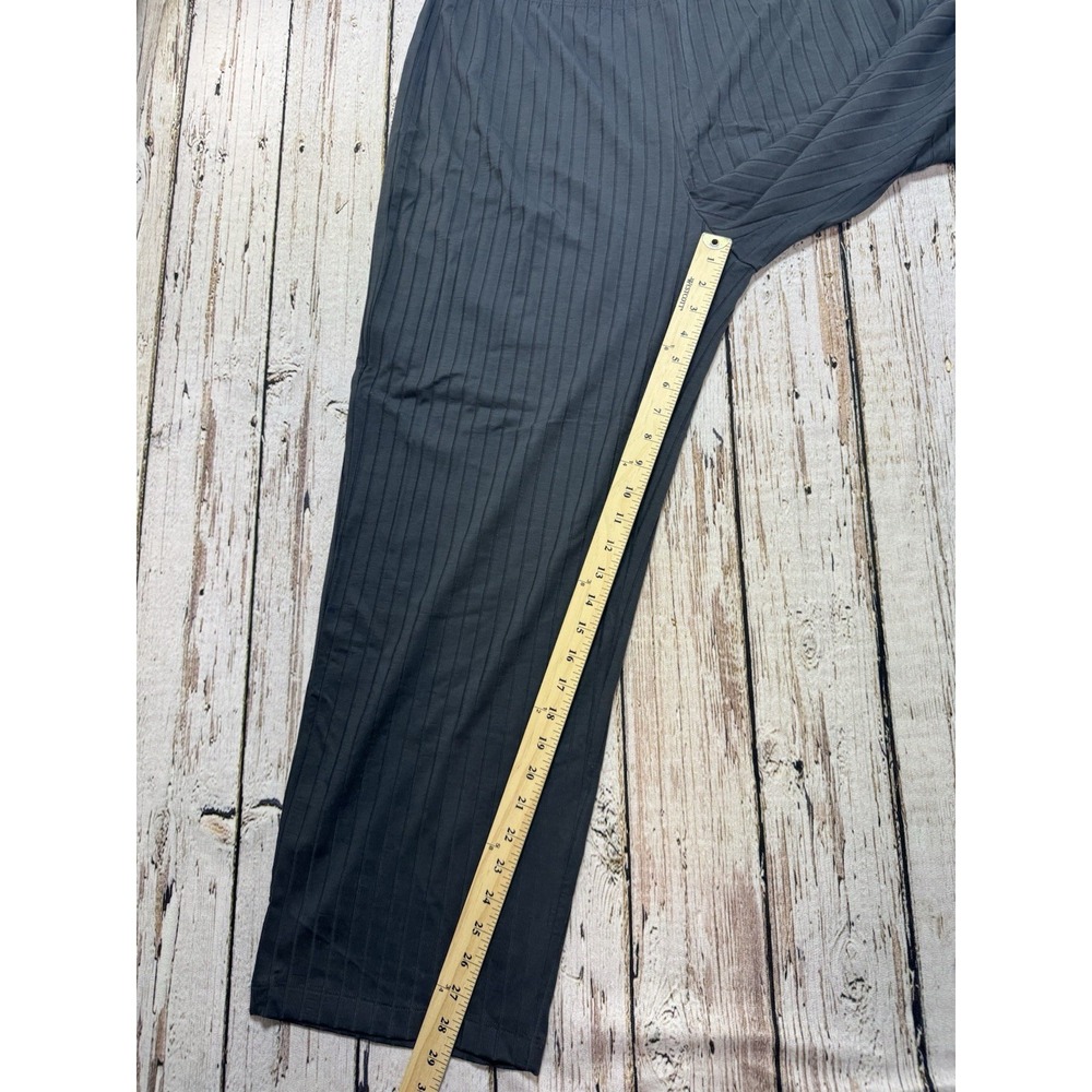 Eileen Fisher Pants Dark Gray Rib Knit Tencel Pull On Straight Leg Relaxed 1X - Picture 2 of 5